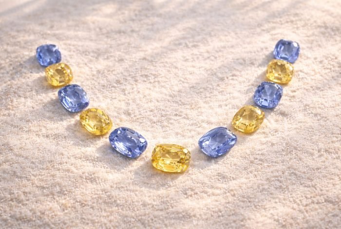 blue and yellow sapphire premium gemstone